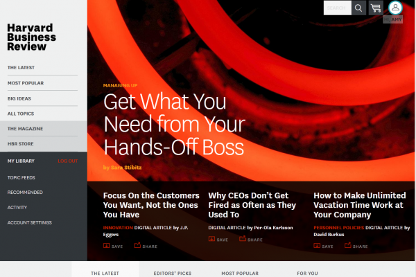 Harvard Business Review: Online…and on the right track