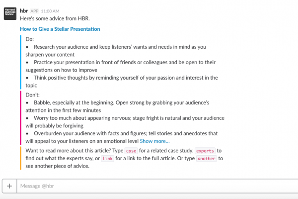 How Harvard Business Review experiments with Slack, bots