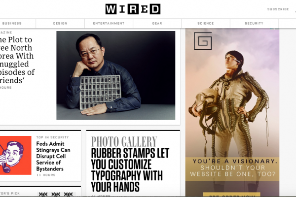 The new, “card-based” Wired site